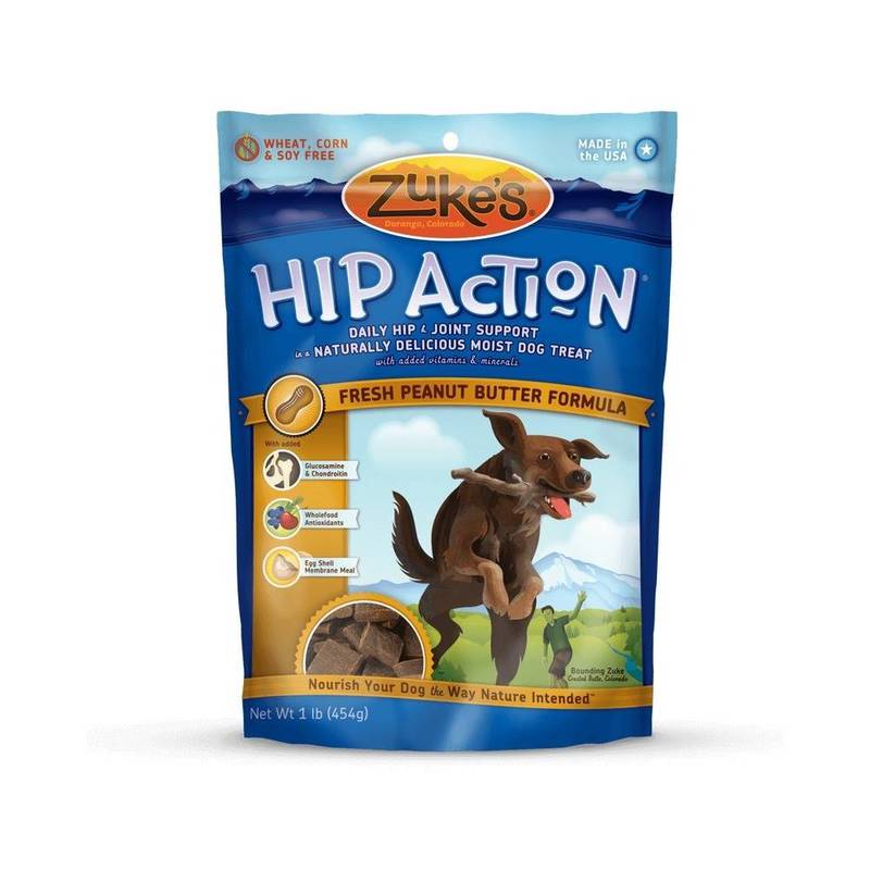 Zuke's Hip Action Treats with Glucosamine Peanut Butter 1 lbs. Bulk Dog Treats Online Pet