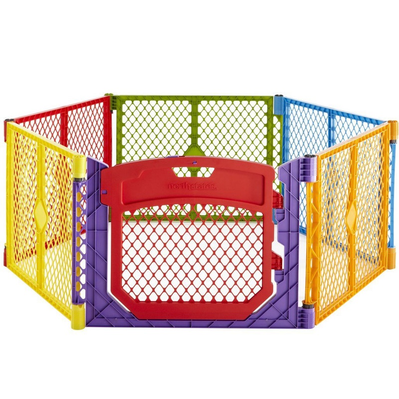 North States Superyard Colorplay Ultimate Freestanding 6 Panel Playpen